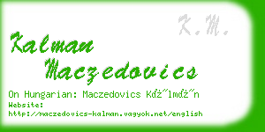 kalman maczedovics business card